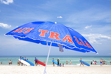 Australia umbrella at Bondi Beach, Sydney, New South Wales, Australia, Pacific