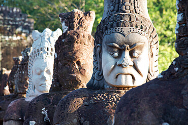 Stone figures at the Angkor archaeological complex, Angkor, UNESCO World Heritage Site, Siem Reap, Cambodia, Indochina, Southeast Asia, Asia