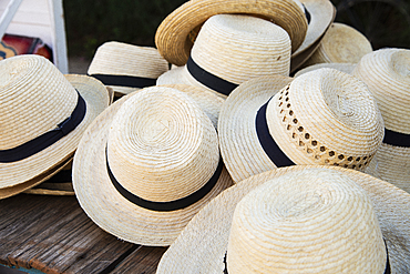 Straw hats for sale in Vinales, Cuba, West Indies, Caribbean, Central America