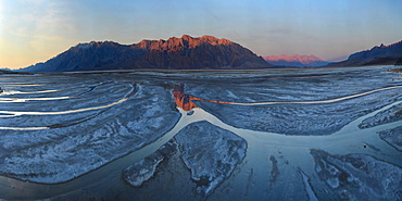 Small creeks flow into the salt flats, California, United States of America, North America