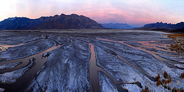 Small creeks flow into the salt flats, California, United States of America, North America