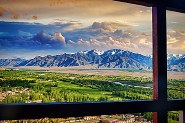 A view of trans Himalayan mountain range in Ladakh region, Ladakh, India, Asia