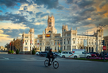 Plaza de Cibeles at Calle de Alcala, Madrid, Spain, Europe