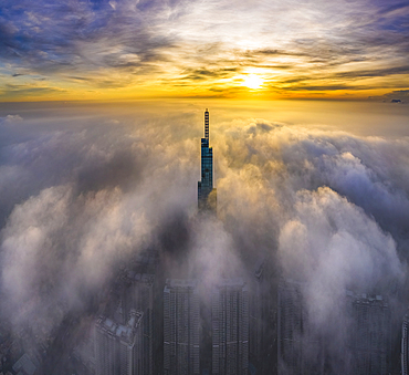 Clouds in the city, Ho Chi Minh City, Vietnam, Indochina, Southeast Asia, Asia