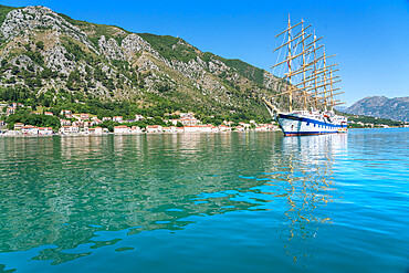 Royal Clipper in Kotor, Montenegro. Worlds largest full-rigged sailing ship.