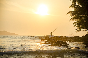 Fisherman on Talalla Beach, Sri Lanka, Asia