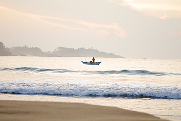 Fisherman on Talalla Beach, Sri Lanka, Asia