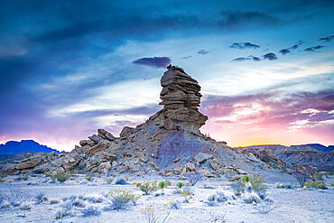 Sunset over the desert, Big Bend National Park, Texas, United States of America, North America