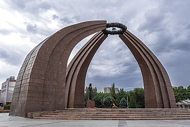 Victory Square, dedicated to the victory over Nazi Germany, in the city of Bishkek, the capital of Kyrgyzstan, Central Asia, Asia