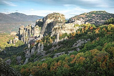 Autumn view of the Meteoras rocks, Meteora, Thessaly, Greece, Europe