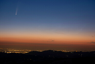 Neowise comet before dawn, Emilia Romagna, Italy, Europe