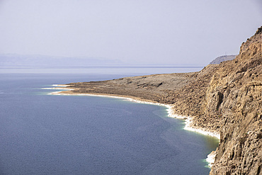 The coast of Dead Sea on the Jordan side, Jordan, Middle East