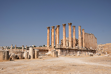 Temple of Artemis inside the archaeological site of Jerash, Jordan, Middle East