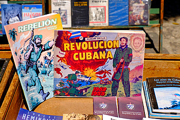 Books for purchase in Plaza de Armas, Havana, Cuba, West Indies, Central America