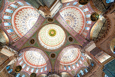 Yeni mosque interior ceiling in Istanbul, Turkey