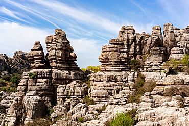 Limestone rock formations in El Torcal de Antequera nature reserve, Andalusia, Spain, Europe