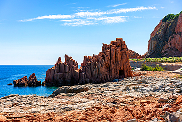 Rocce Rosse (Red Rocks) landscape of Arbatax, Sardinia, Italy, Mediterranean, Europe