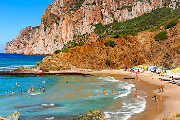 Masua beach on the coast of Sardinia, Italy, Mediterranean, Europe