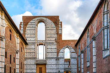 Siena facciatone panoramic viewpoint of the city in Tuscany, Italy