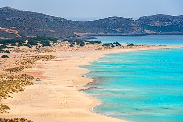 Elafonisos island and Simos beach with turquoise water in the south of Greece