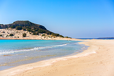 Simos beach with turquoise water in Elafonisos island, Greece