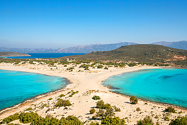 Simos beach with turquoise water in Elafonisos island, Greece