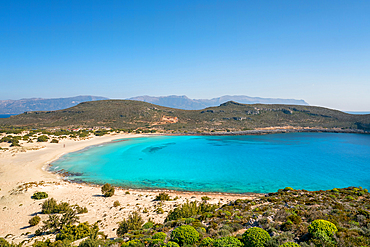 Simos beach with turquoise water in Elafonisos island, Greece