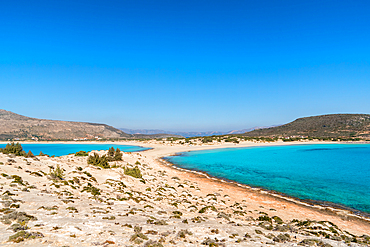 Simos beach with turquoise water in Elafonisos island, Greece