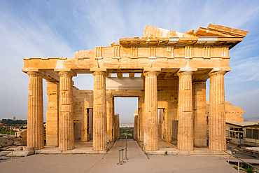 Athens Acropolis ancient Propylaea building entrance in Greece