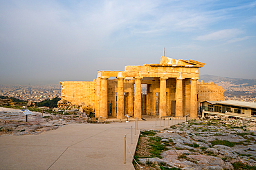 Athens Acropolis ancient Propylaea building entrance in Greece