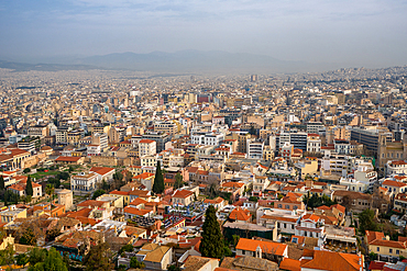 Athens city view full with houses seen from the Acropolis in Greece