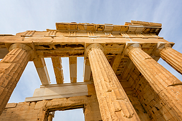 Athens Acropolis ancient Propylaea building entrance in Greece