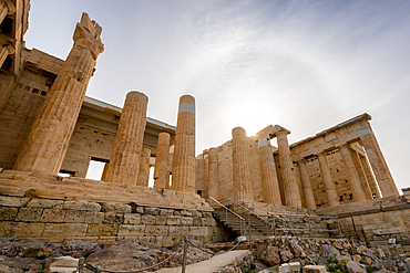 Athens Acropolis ancient Propylaea building entrance in Greece