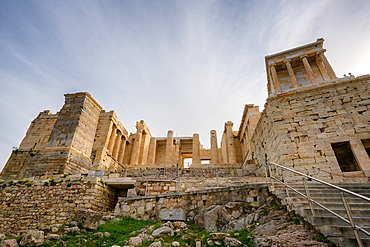 Athens Acropolis ancient Propylaea building entrance in Greece