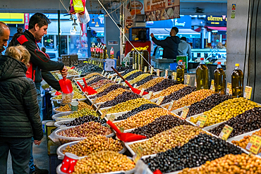 Olives of different varieties in Izmir farms market in Turkey