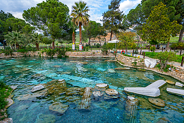 Cleopatra antique pools in Pamukkale in Turkey