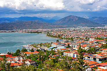 Fethiye city view on a sunny day in Turkey