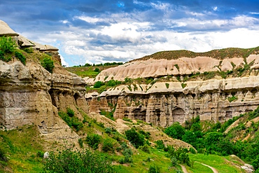 Pidgeon valley rock formations landscape in Cappadocia, Turkey