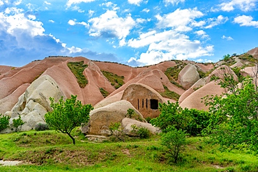Pidgeon valley cave in a rock formation in Cappadocia, Turkey