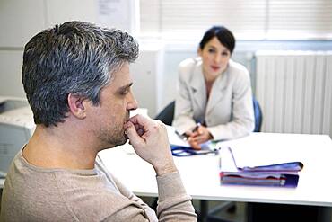 Man in consultation, dialogue