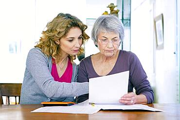 Senior woman with her carer.