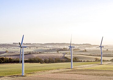 Large wind turbines from the air in the UK