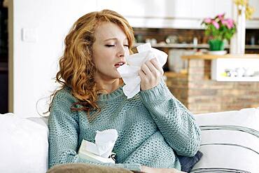 Woman  with rhinitis