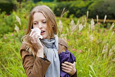 Woman  with rhinitis