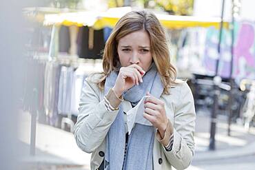 Woman  with rhinitis