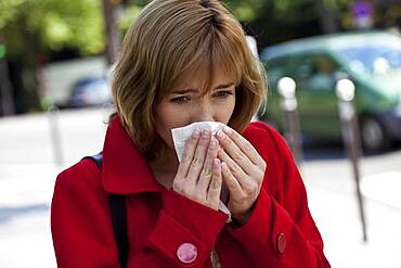 Woman  with rhinitis