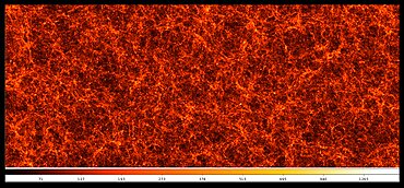 Dark Matter Distribution, Trillion-Particle Simulation