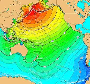 Tsunami Map, Kamchatka Earthquake, 1923