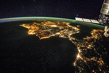 Strait of Gibraltar at Night from Space