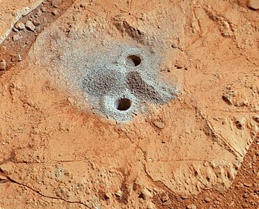 Mars Curiosity Rover Drill Holes